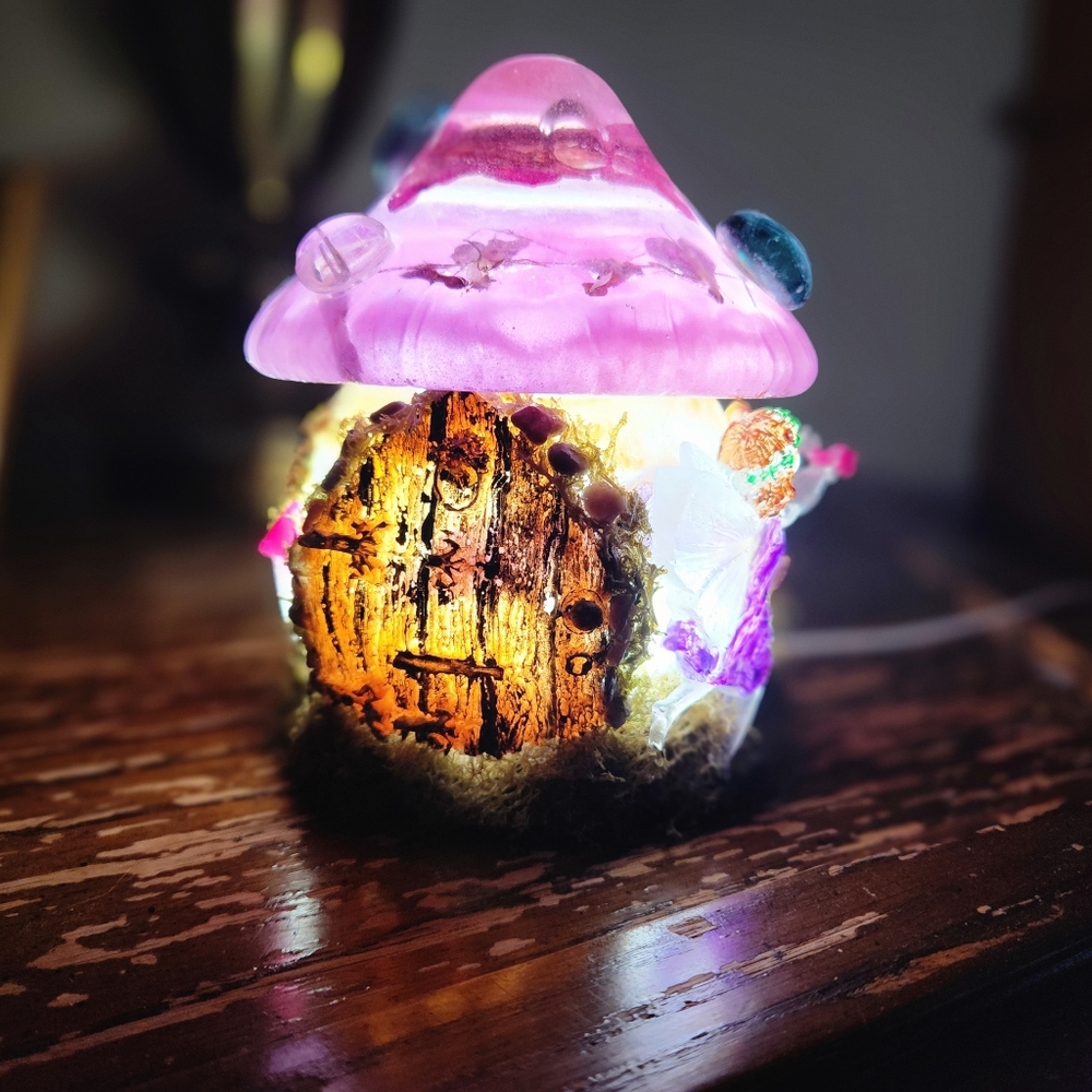 Handmade fairy house nightlight
